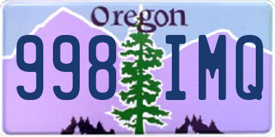 OR license plate 998IMQ