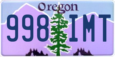 OR license plate 998IMT
