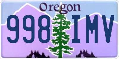 OR license plate 998IMV