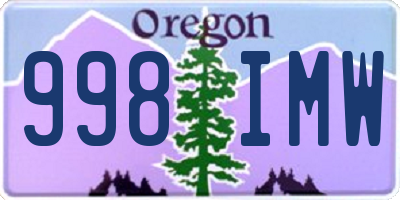 OR license plate 998IMW