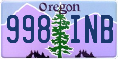OR license plate 998INB