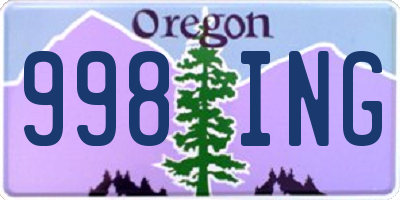 OR license plate 998ING