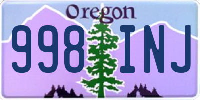 OR license plate 998INJ