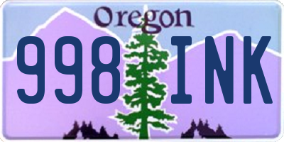 OR license plate 998INK