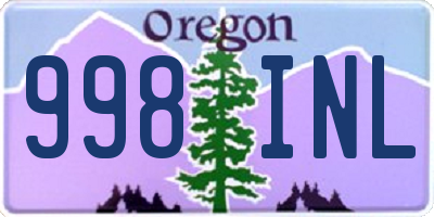 OR license plate 998INL