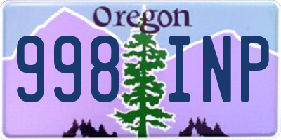 OR license plate 998INP