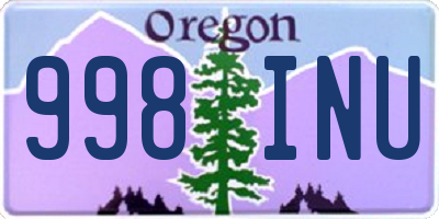 OR license plate 998INU