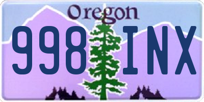 OR license plate 998INX