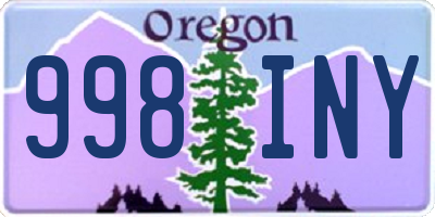OR license plate 998INY