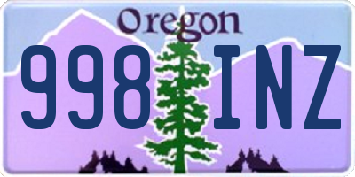 OR license plate 998INZ