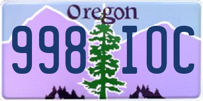 OR license plate 998IOC