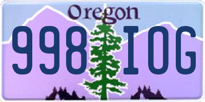 OR license plate 998IOG