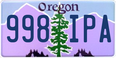 OR license plate 998IPA