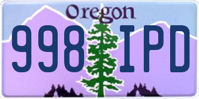 OR license plate 998IPD