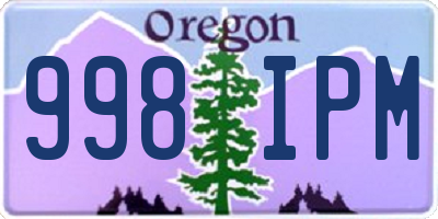 OR license plate 998IPM