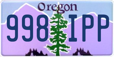 OR license plate 998IPP