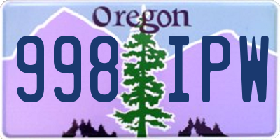 OR license plate 998IPW