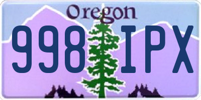 OR license plate 998IPX