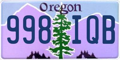 OR license plate 998IQB