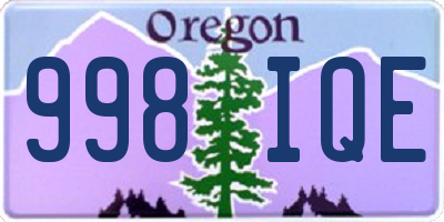 OR license plate 998IQE