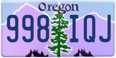 OR license plate 998IQJ