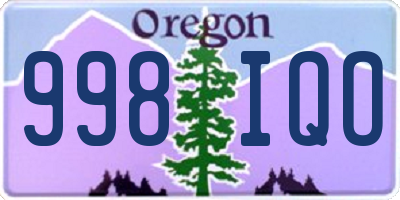 OR license plate 998IQO