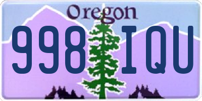 OR license plate 998IQU