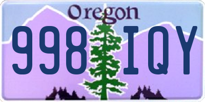OR license plate 998IQY
