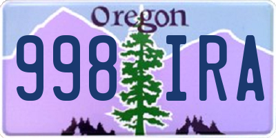 OR license plate 998IRA