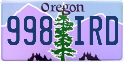 OR license plate 998IRD