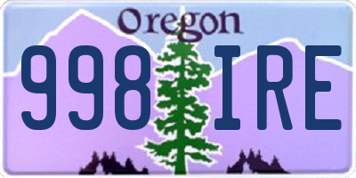 OR license plate 998IRE