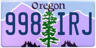 OR license plate 998IRJ