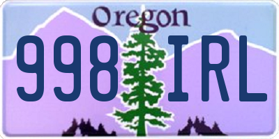 OR license plate 998IRL