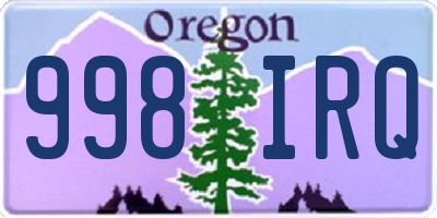 OR license plate 998IRQ