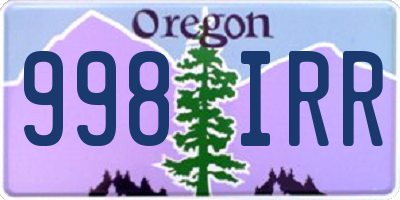 OR license plate 998IRR