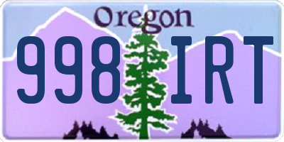 OR license plate 998IRT