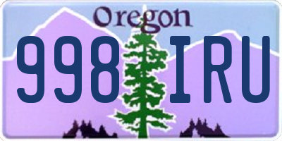 OR license plate 998IRU