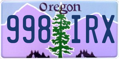 OR license plate 998IRX