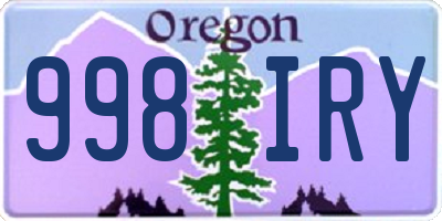 OR license plate 998IRY