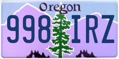 OR license plate 998IRZ