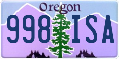 OR license plate 998ISA