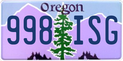 OR license plate 998ISG