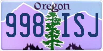 OR license plate 998ISJ