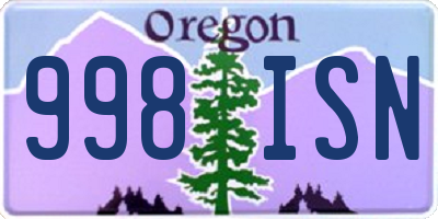 OR license plate 998ISN
