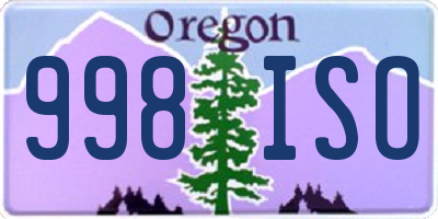 OR license plate 998ISO