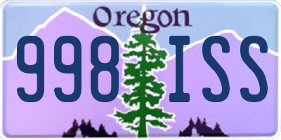 OR license plate 998ISS