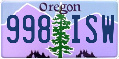 OR license plate 998ISW