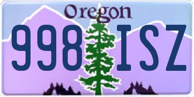 OR license plate 998ISZ