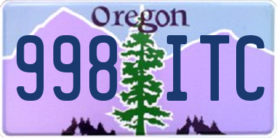 OR license plate 998ITC