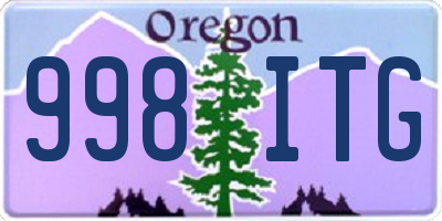 OR license plate 998ITG